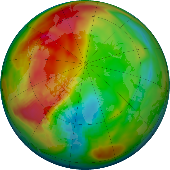 Arctic ozone map for 22 January 1979